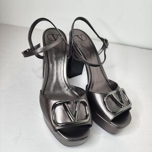 Valentino Garavani Womens Vlogo Open Toe Platform Sandals Size 40